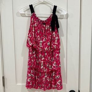 Medium Style&Co pink and white top with black straps